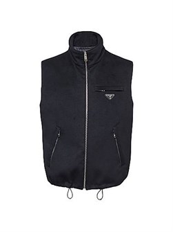 Жилет Prada из кашемира и пуха, регулярный крой, застежка на молнию, вторая сторона из 100% кашемира 11023134