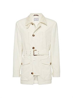 Плащ-парка из водоотталкивающей технохлопковой габардины с поясом от Brunello Cucinelli 11028364