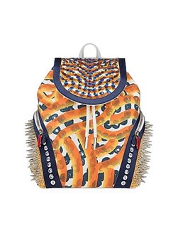 Christian Louboutin Стильный тканевый рюкзак с покрытием и шипами, 35 см x 16 см x 44 см, производство Италия 11015497