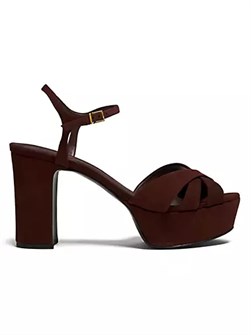 Сандалии Schutz Keefa из замши на платформе, с каблуком 100 мм и открытым носком 10042763