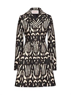 Пальто Valentino Garavani Wildprint 98 из 100% шерсти с кнопочным застёжкой и подкладкой Saglia Gino 11030344