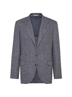 Итальянский пиджак от Brunello Cucinelli из шерсти и кашемира с уникальным дизайном 11016313