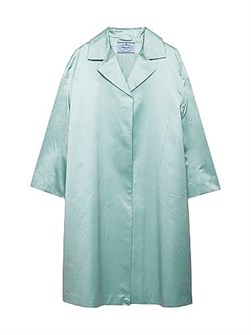 Прямое шёлковое пальто Prada с классическим лацканом и одинарной застёжкой 11008167