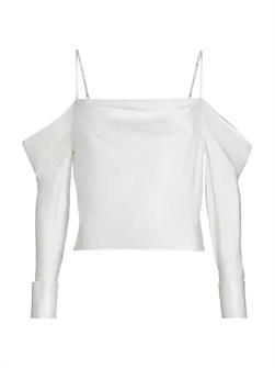 Шелковый топ Cavallo L',Agence с открытыми плечами и длинными рукавами, 100% шелк 10042911