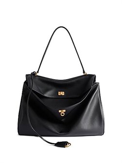 Balenciaga Большая сумка Rodeo из гладкой телячьей кожи с отделкой aged-gold и множеством карманов 11016407