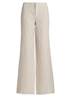Широкие льняные брюки Vida с низкой посадкой и карманами от Reformation 10042377