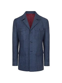 Полевая куртка Stefano Ricci из шерсти, кашемира и шелка с 3 пуговицами и отложным воротником 11027797