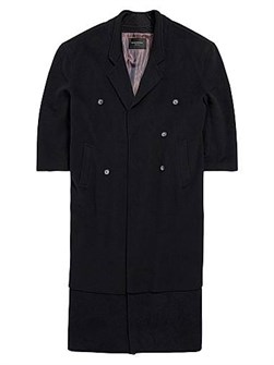 Макси-пальто из обработанного мелтона от Balenciaga, унисекс, с двойной застежкой на 6 пуговиц, произведенное в Италии 11015335