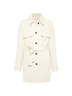 Сафари-блейзер из вискозы и шерсти с поясом и роскошной подкладкой от Brunello Cucinelli, сделано в Италии 11014183