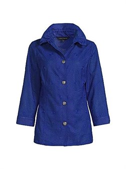 Ming Wang Textured Ruched-Collar Jacket 11009700