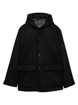 Куртка Prada из шерстяной смеси с капюшоном, оверсайз и карманами, 95% кашемир 11022369