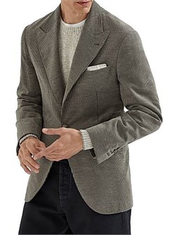 Блейзер из вельвета от Brunello Cucinelli с большими клапанами, 77% шерсти, 20% шелка, 3% кашемира 11016259