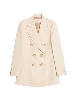 Двубортный блейзер из овечьей шерсти с диагональным узором от Valentino Garavani, 100% шерсть, произведено в Италии 11025595