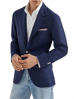 Легкий кашемировый блейзер Brunello Cucinelli с 3 пуговицами, карманами и двойным шлицем 11016254