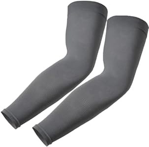 PhysFlex Сверхлегкие компрессионные рукава от солнца, для мужчин и женщин, для футбола и волейбола, серые, 1 пара 11048236