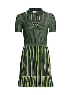 Мини-платье с вязаными полосками и юбкой-колоколом Weslee от Simkhai, 83% вискоза, короткие рукава 11024677