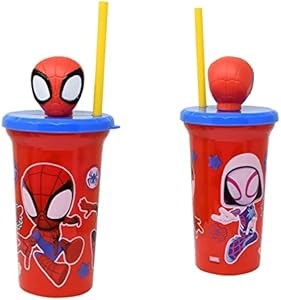 ZAK Designs Детский напиток в бутылочке с дизайном Спайдермена, емкостью 450 мл, удобен в использовании и переноске 11099079