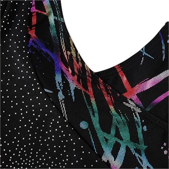 Hoziy Гимнастические купальники для девочек: 82% полиэстер, 18% спандекс, стильные блестящие модели с узорами 11043964