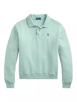 Пуловер Лонгслив из хлопкового флиса с вышивкой логотипа и спущенными плечами от Polo Ralph Lauren 10042192