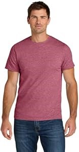 Мужская повседневная футболка Jerzees из кольцевого пряжа с коротким рукавом, 100% хлопок, малиновый меланж 10022623