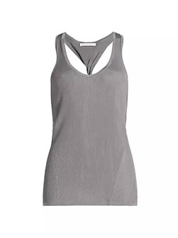 Топ Helmut Lang из рибаны с перекрёстной спиной, облегающий фасон, вырез-лодочка, 88% вискоза 10042600