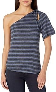 Модный топ на одно плечо с завязкой от Lucky Brand, 48% вискоза, 44% полиэстер, 8% лён 11044399