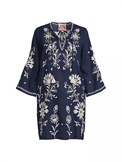 Льняной кафтан с вышивкой от Johnny Was, 100% лен, регулируемый воротник, рукава-браслеты 10042342