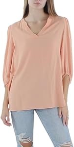 Блузка без рукавов Anne Klein с разрезами на 3/4 и объёмными рукавами из 100% полиэстера, лёгкая в уходе 11053135