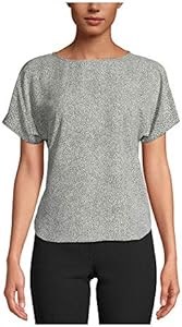 Блуза Anne Klein в горошек с короткими рукавами, облегающим силуэтом, 100% полиэстер 11101058