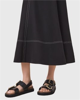 Кожаные черные сандалии AllSaints Isla с регулируемым ремешком и открытым носком 10041116