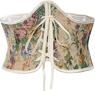 Корсетный пояс в стиле Ренессанса с цветочным узором, шнуровкой и молнией от American Trends для женщин, идеально подходит для средневековых вечеринок 11041754