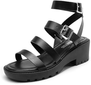 Летние сандалии на платформе Dream Pairs с массивным каблуком и двойной пряжкой для стильного образа 11081696