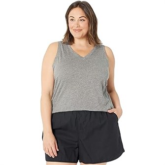 Модная маечка Madewell Plus Whisper из 100% хлопка с V-образным вырезом и прямым подолом, размер 1X 11038814
