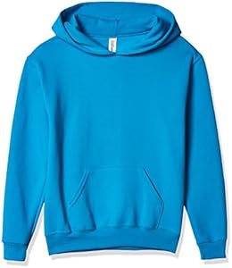 Толстовка Jerzees с капюшоном для мальчиков, цвета Калифорнийский синий, из 50% хлопка и 50% полиэстера, с рибаной на рукавах и поясе 10022440