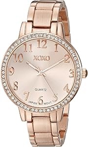 Accutime Женские аналоговые часы с золотистым оттенком, корпус диаметром 34 мм, кварцевый механизм, браслет из сплава 11064190