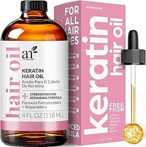 Artnaturals Кератиновое масло для волос 118 мл - восстанавливающее питание для сухих и поврежденных волос, сокращает пушистость и защищает от жары 11082411