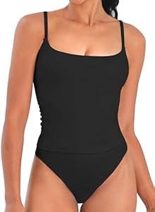 Женская сексуальная черная майка Sunzel с квадратным вырезом, регулируемыми бретелями и двойным слоем, размер L 10020587