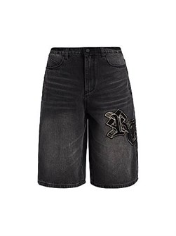 Денимовые шорты Gustavo от RtA с эффектом делаве, 65% хлопка, расслабленный силуэт 11011748