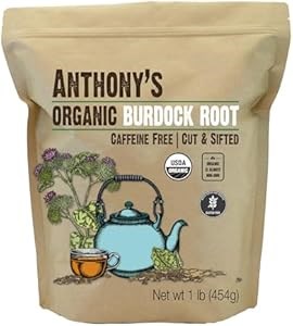 Anthony',s Органический корень лопуха, 454 г, нарезанный и просеянный, без глютена, ГМО и кофеина 11050841