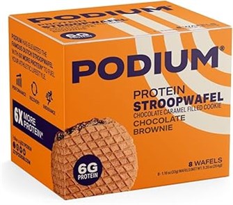 Podium Nutrition Протеиновый Струпвафель, Шоколадный Брауни, 6 г белка в каждой вафле, упаковка из 8 штук 11072500