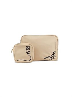 Stoney Clover Lane Набор дорожных сумок с вышивкой: большая 25 см x 17,5 см и маленькая 13 см x 13 см из нейлоновой ткани 11013546