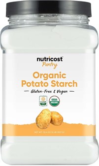 Nutricost Органический картофельный крахмал, 907 г, без глютена и ГМО, для выпечки и загущения блюд 11096848