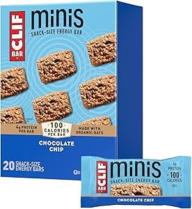 Мини-батончики CLIF BAR с шоколадной крошкой, 4 г белка, без ГМО, на растительной основе, 28 г (20 упаковок) 11063020