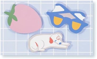 Kate Spade New York Набор из 3 блокнотов для заметок, по 75 листов в каждом, с милыми наклейками - клубника, солнцезащитные очки и щенок 11079905