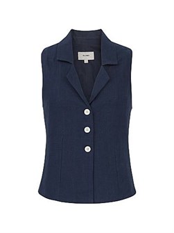 Dl1961 Приталенный льняной топ Neev без рукавов с планкой на пуговицах 11015090