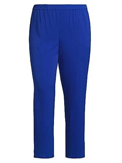 Брюки прямого кроя из креп-де-шина от Ming Wang с эластичным поясом и боковыми карманами, 100% полиэстер 11011831