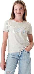 Gap Футболка для девочек с короткими рукавами, 100% хлопок, удобная посадка, стильный принт 11092735