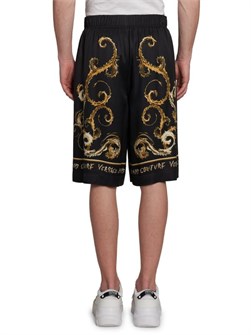 Шорты Versace Jeans Couture с барочным логотипом, эластичным поясом и боковыми карманами, 100% полиэстер 11028326