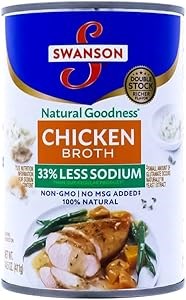 Swanson Куриный бульон с пониженным на 33% содержанием натрия, 411 г (упаковка из 6 шт.) 11101919