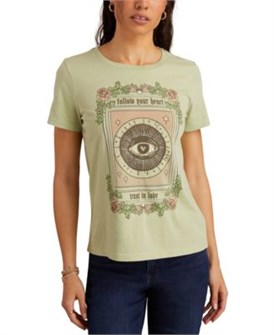 Женская классическая футболка Lucky Brand Follow Your Heart с короткими рукавами из 100% хлопка 11070989